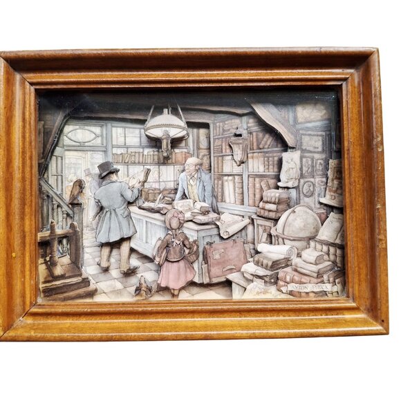 Anton Pieck 3D Framed Artwork Wooden Shadow Box With Vintage Scene & Decorative - Picture 1 of 7